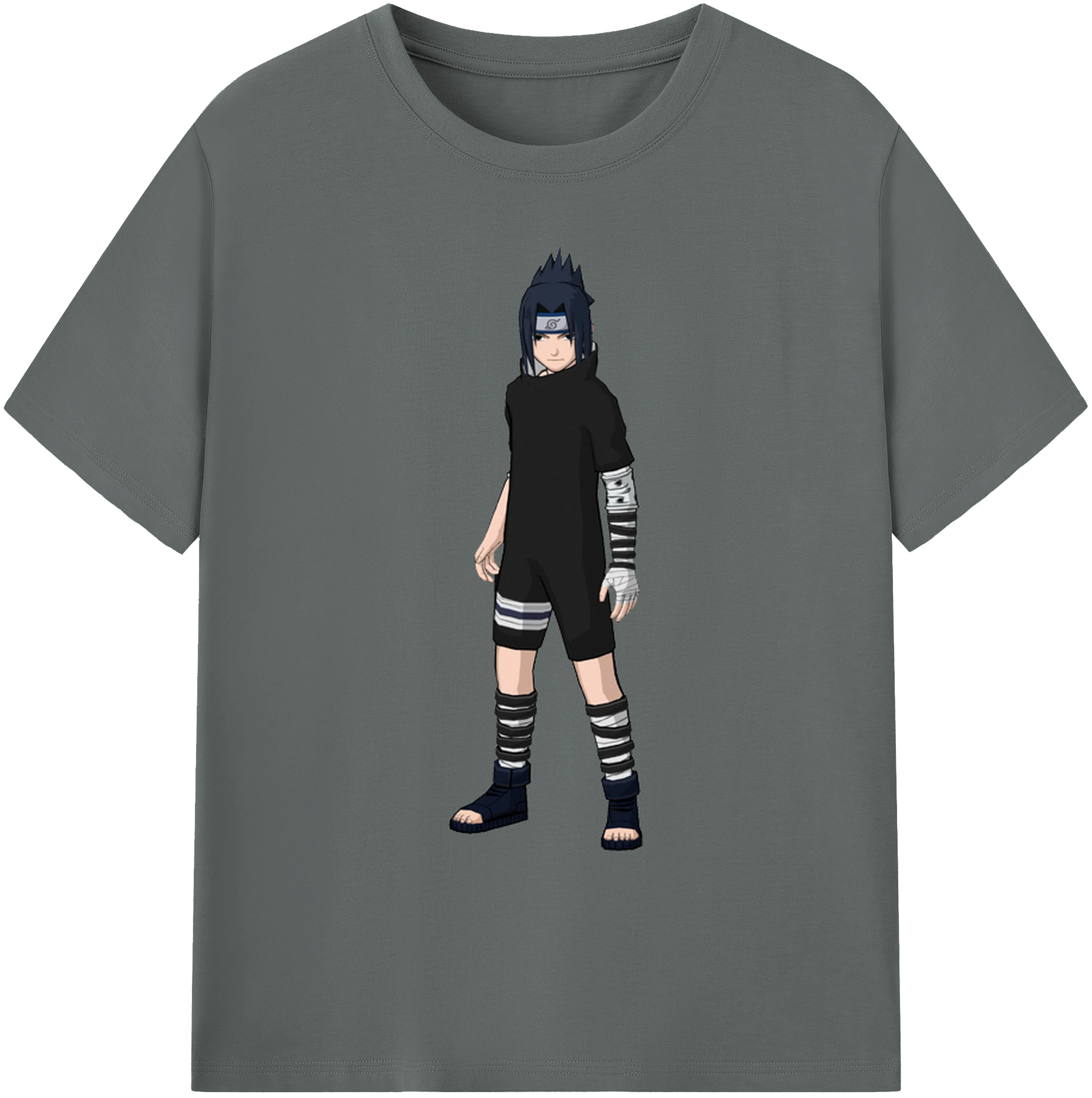 （画像用） NARUTO -ナルト- うちは サスケ Uchiha Sasuke 綿100％ メンズ半袖Tシャツ｜肌触りやわらか＆通気性